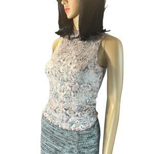 (6‎ for $25) Candie's Mock Turtleneck Sleeveless Snake Print Top Size Small